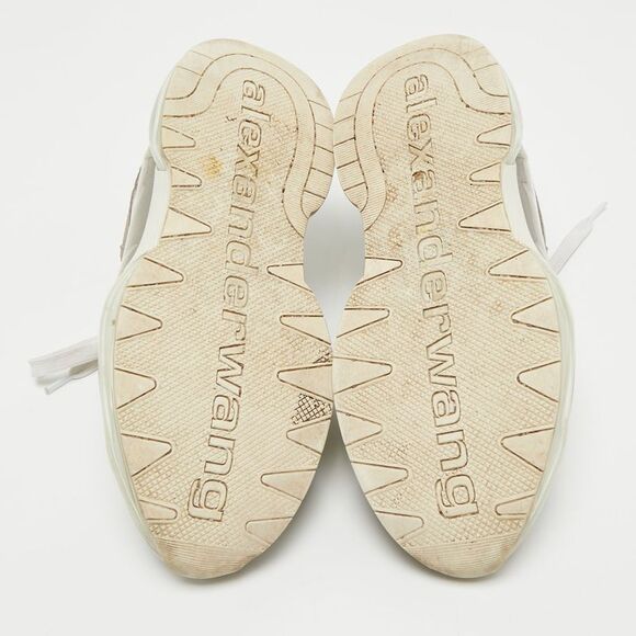 Alexander Wang Grey/white Pvc  Suede And Leather Stadium Low Top Sneakers Size - Picture 6 of 7